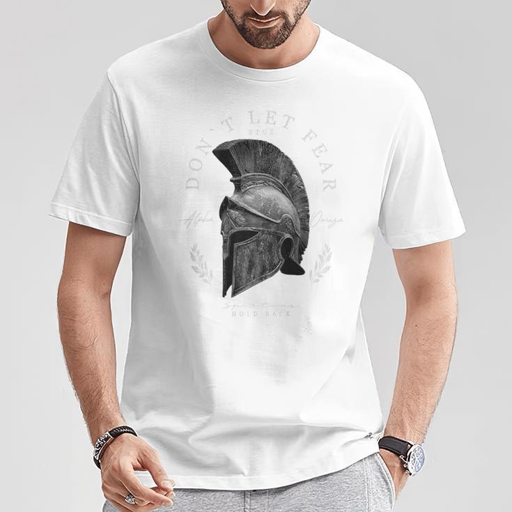 Greek Sparta Helmet Warrior Soldier Backprint Spartan T-Shirt Lustige Geschenke