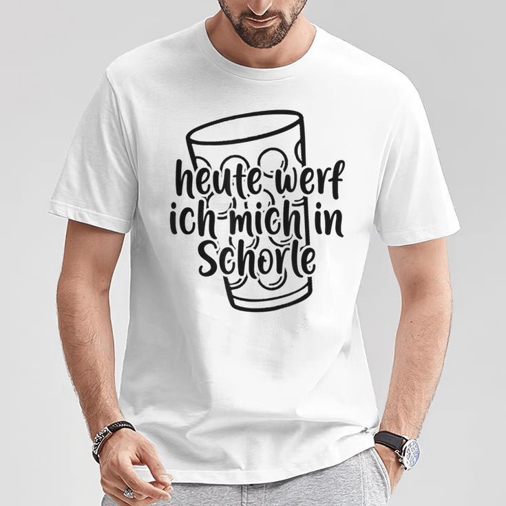 Heute Werf Ich Mich In Schorle Dubbeglas Palatinate Wine Festival T-Shirt Lustige Geschenke