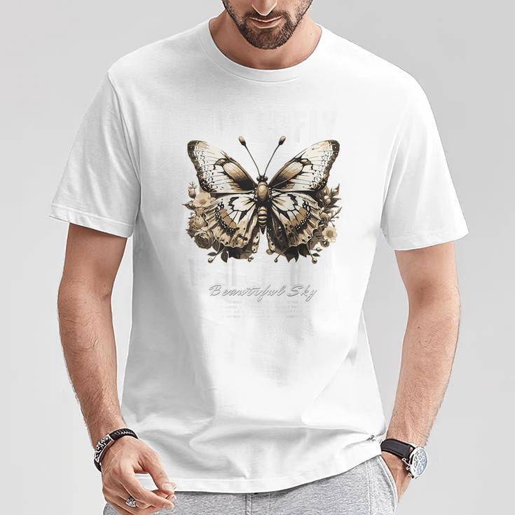 Hip Hop Butterfly Y2k Backprint Streetwear T-Shirt Lustige Geschenke