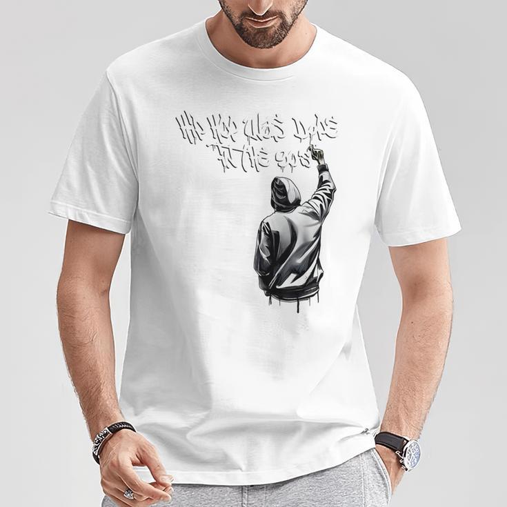 Hip Hop Was Dope In The 90S Hip Hop Graffiti Retro Rap Gray T-Shirt Lustige Geschenke