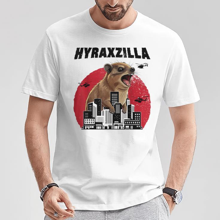 Hyraxzilla Rock Hyrax Lover Awawa Angry Marmot Gray T-Shirt Lustige Geschenke