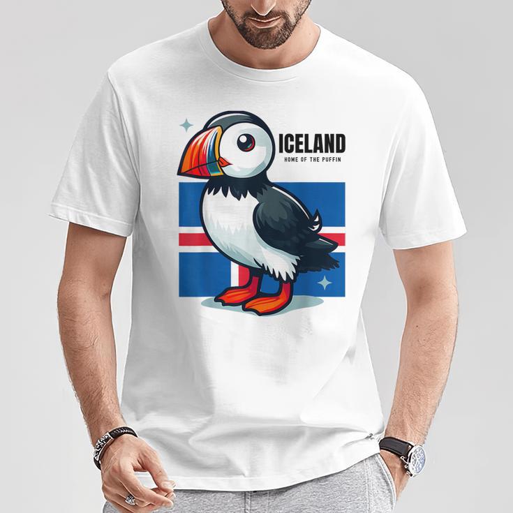 Iceland Iceland Flag Puffin T-Shirt Lustige Geschenke