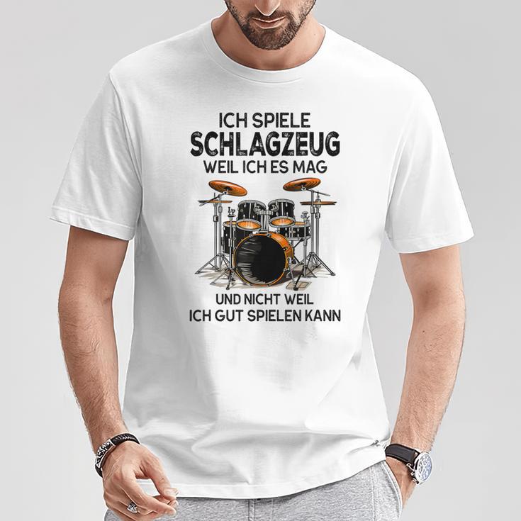 Ich Spielen Trommzeug Weil Ich Es Mag Und Nicht Weil Ich Gut Gray T-Shirt Lustige Geschenke