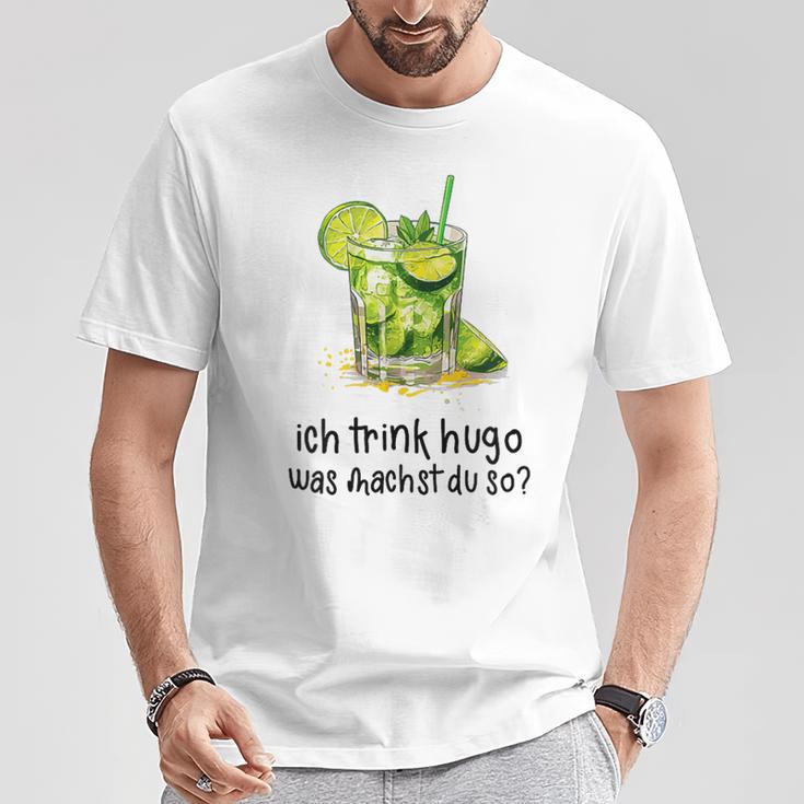 Ich Trink Hugo Was Machst Du So Party Hugo Mädels T-Shirt Lustige Geschenke