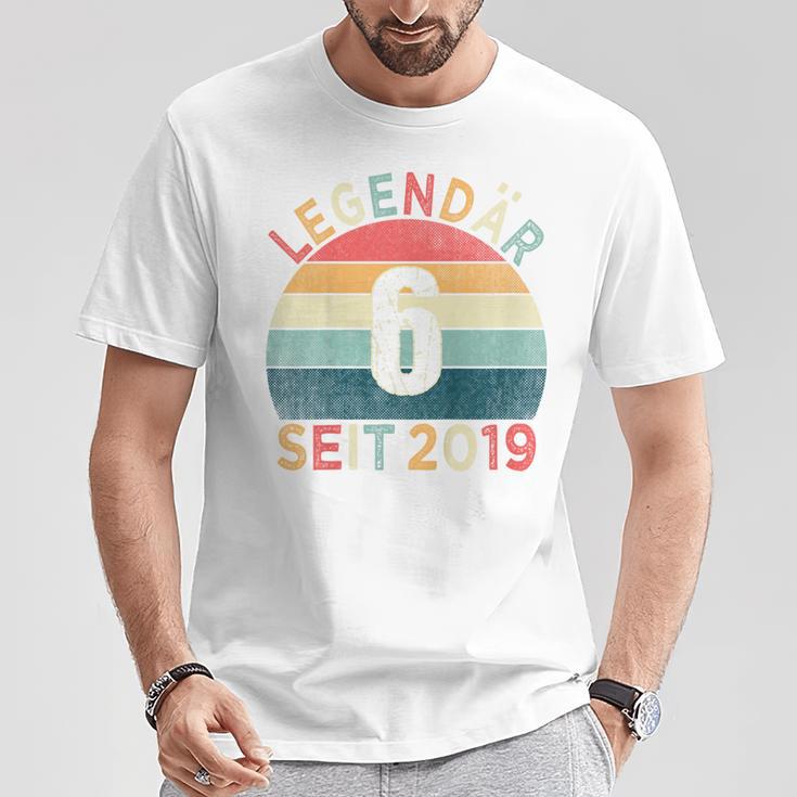 Kinder 6 Geburtstag Legendär Seit 2019 Jahrgang 6 Jahre Alt T-Shirt Lustige Geschenke