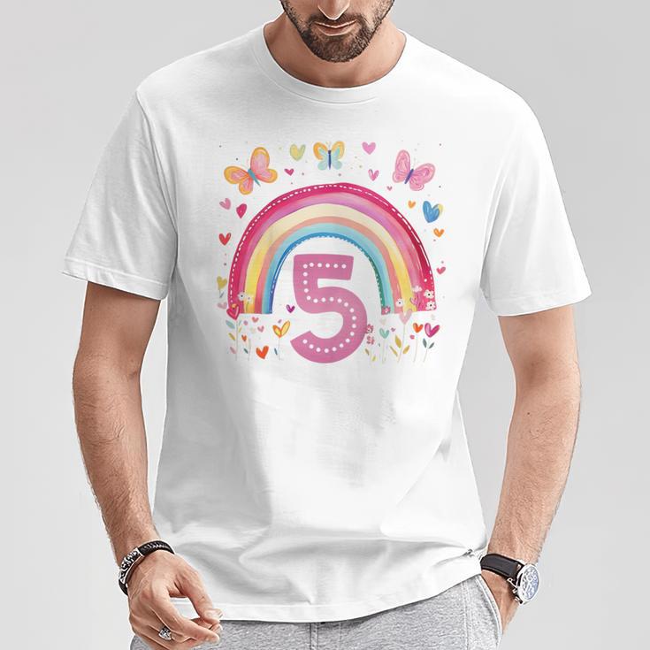 Kinder Geburtstag 5 Mädchen Regenbogen Fee Fünfter 5 Jahre Alt T-Shirt Lustige Geschenke