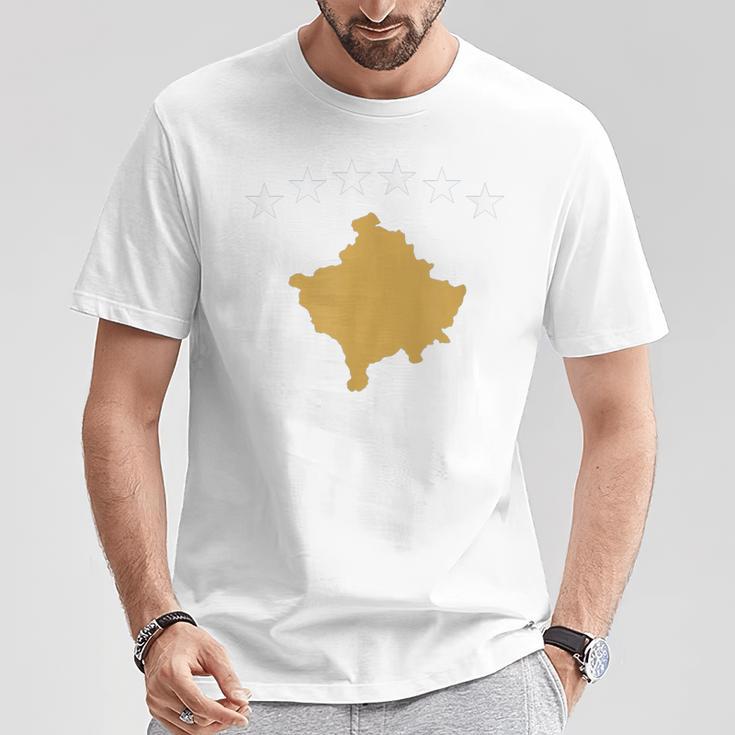 Kosovo Flag Nation Cosovaria Supporter Kosovo Blue T-Shirt Lustige Geschenke