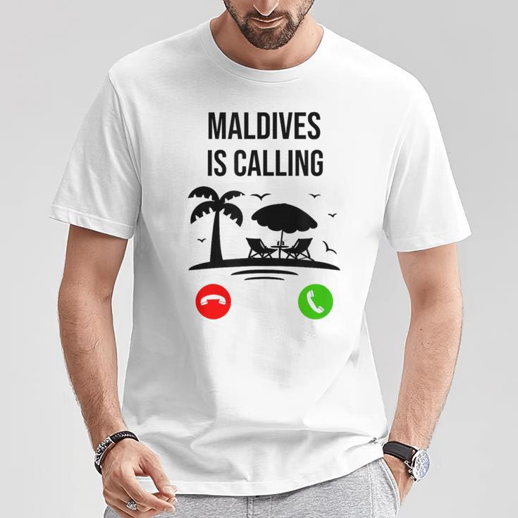 Maldives Calls Souvenir Holiday Travel Summer T-Shirt Lustige Geschenke