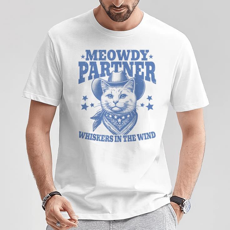 Meowdy Partner Cowboy Catintage Cat T-Shirt Lustige Geschenke