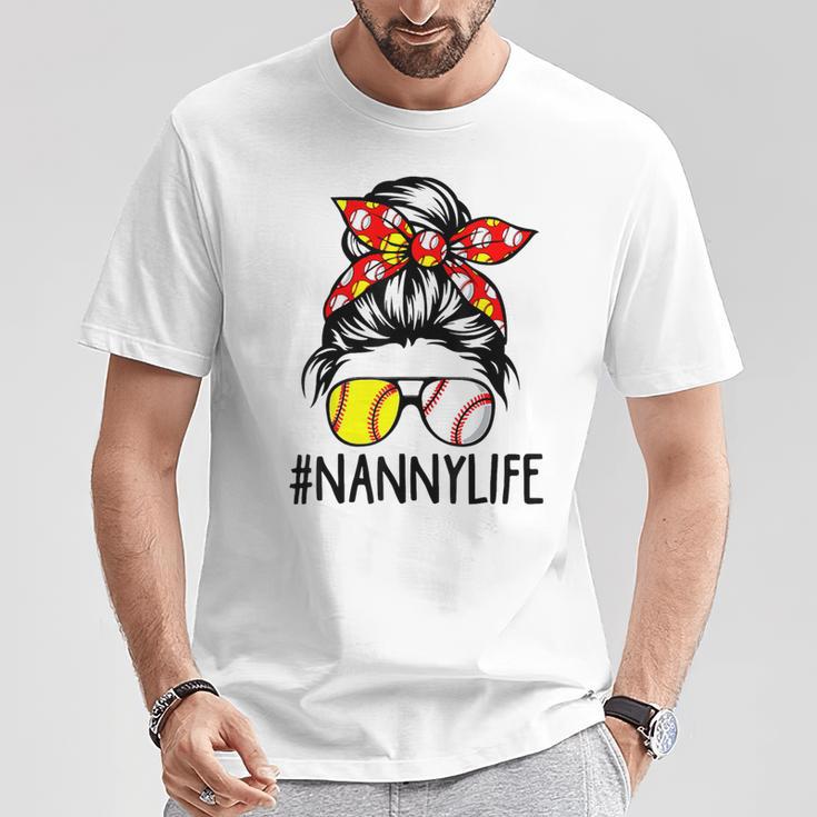 Nanny Life Softball Baseball T-Shirt Funny Gifts