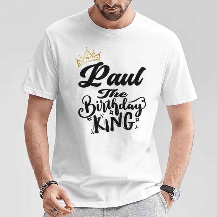 Paul The Birthday King Happy Birthday Boys Nager Gray T-Shirt Lustige Geschenke