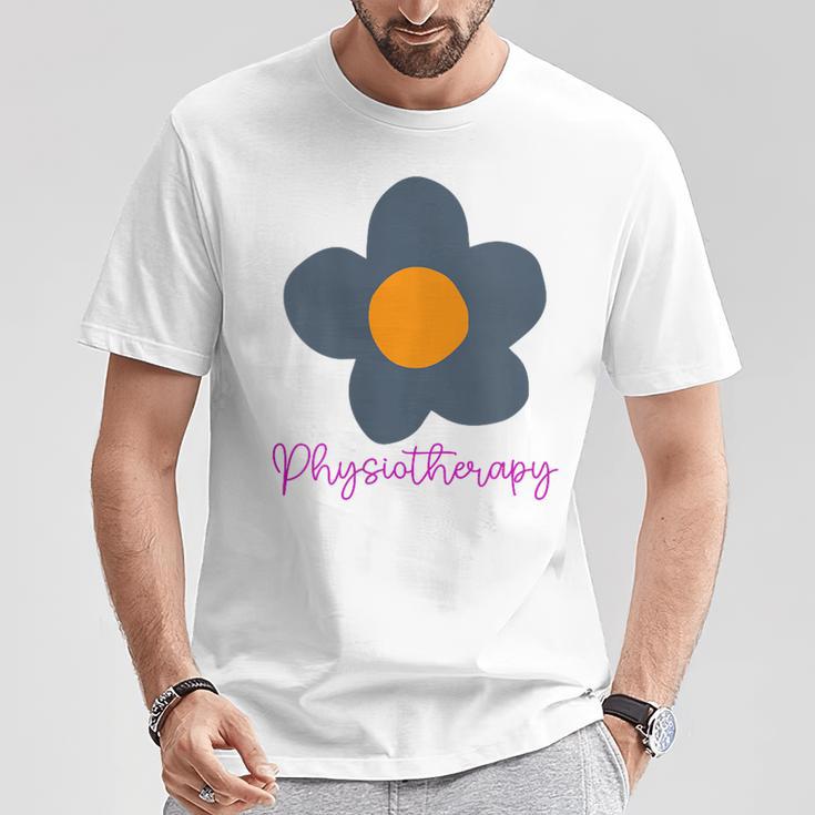 Physiotherapy Flower Blue T-Shirt Lustige Geschenke