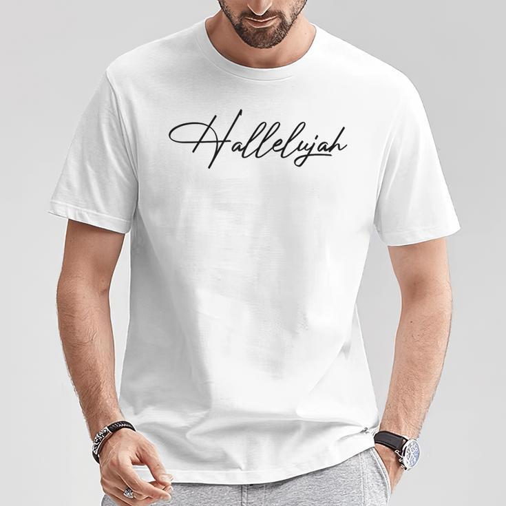 Religion Faith And Hallelujah T-Shirt Lustige Geschenke