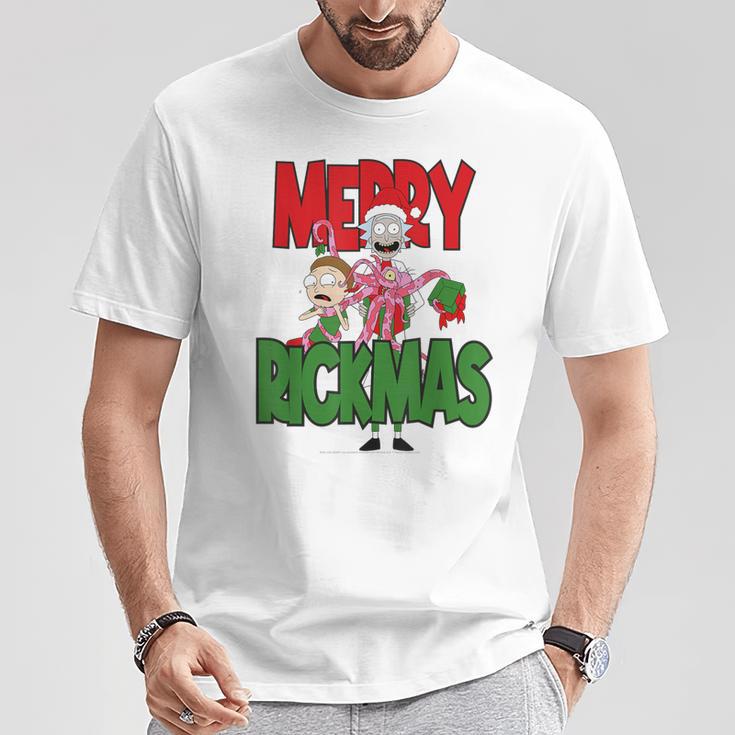 Rick & Morty Merry Rickmas Blue T-Shirt Lustige Geschenke