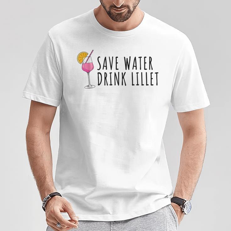 Save Water Drink Lillet Summer Alcohol Lillet S T-Shirt Lustige Geschenke