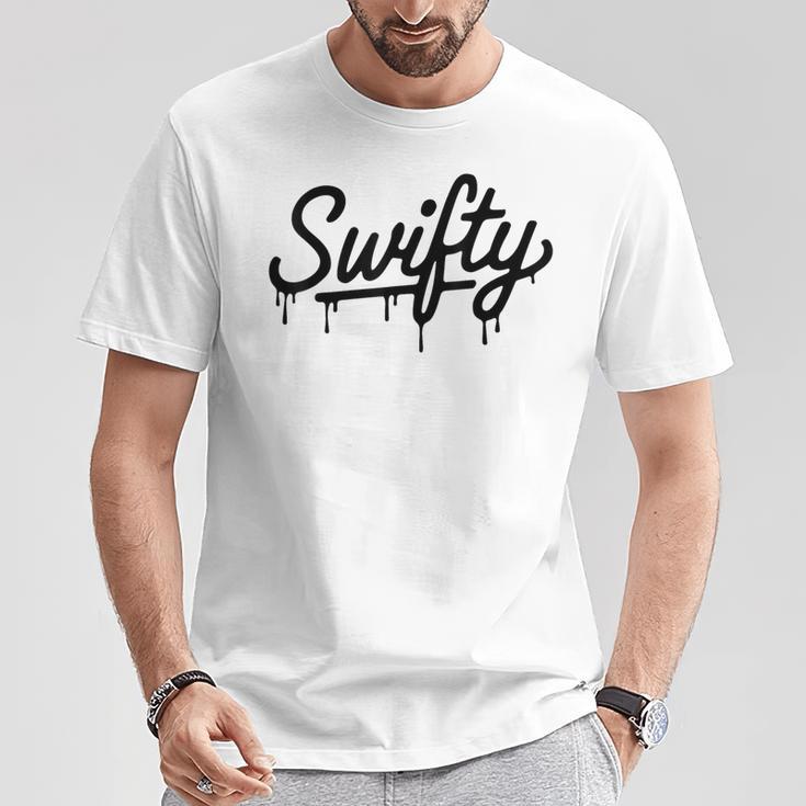 Swifty Fan Merch Ns First Name Taylor Outfit Drip Gray T-Shirt Lustige Geschenke