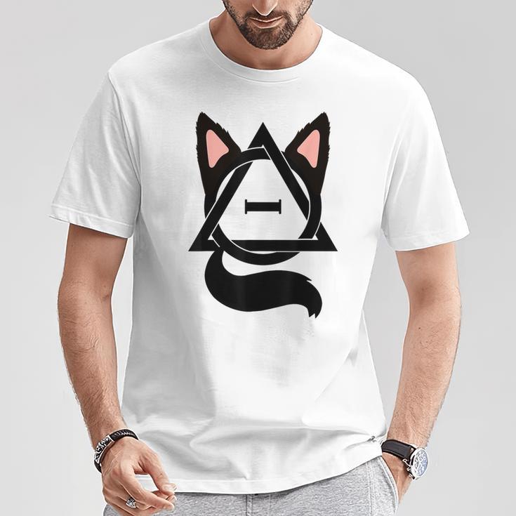 Theta Delta Cat Therian Pride Gray T-Shirt Lustige Geschenke