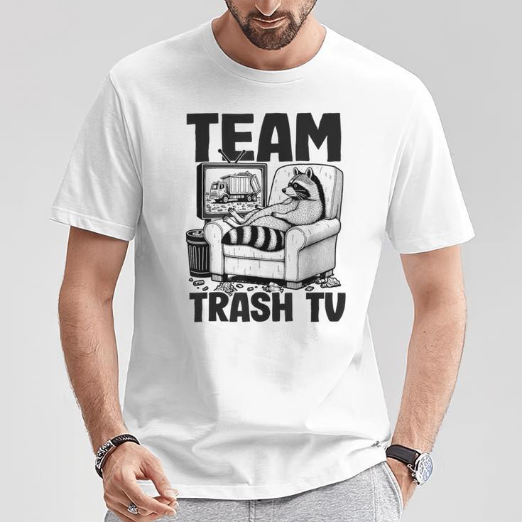 Team Trash Tv Raccoon Gray T-Shirt Lustige Geschenke