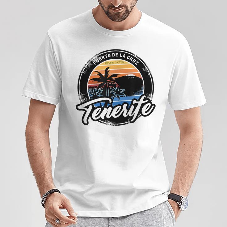 Teneriffa Puerto De La Cruz With Coordinates Gray T-Shirt Lustige Geschenke