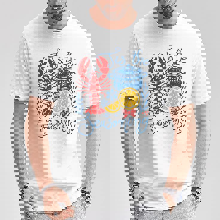 Vintage Tis The Season Summer Vibes Crawfish Season T-Shirt Unique Gifts