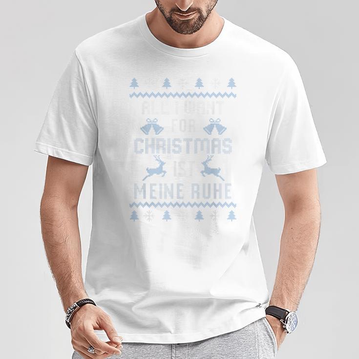 All I Want For Christmas Ist My Rest Blue T-Shirt Lustige Geschenke