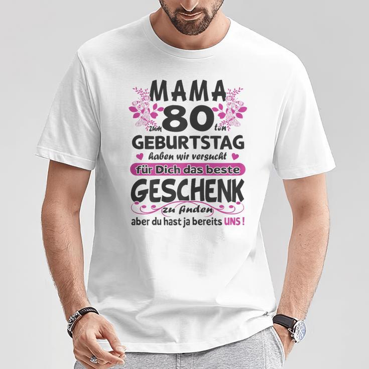 Women's 80 Years Old Grandma Mama 80Th Birthday Sayings Women T-Shirt Lustige Geschenke