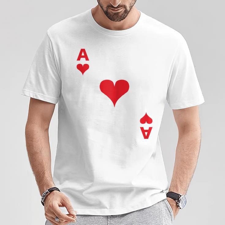 Women's Playing Card Heart Ace Card Costume Fancy Dress Ass Groups T-Shirt Lustige Geschenke