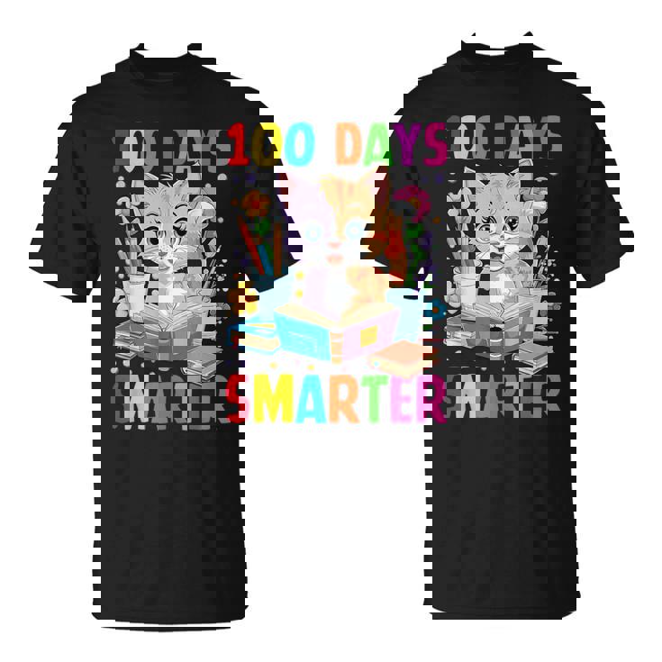100 Days Of School Cute Cat Boys Girls Kid 100Th Day Teacher T-Shirt