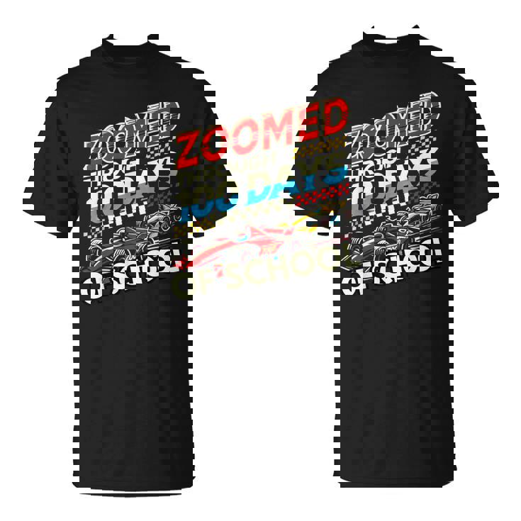 100 Days Of School Race Car Racing Happy 100Th Day Of School T-Shirt