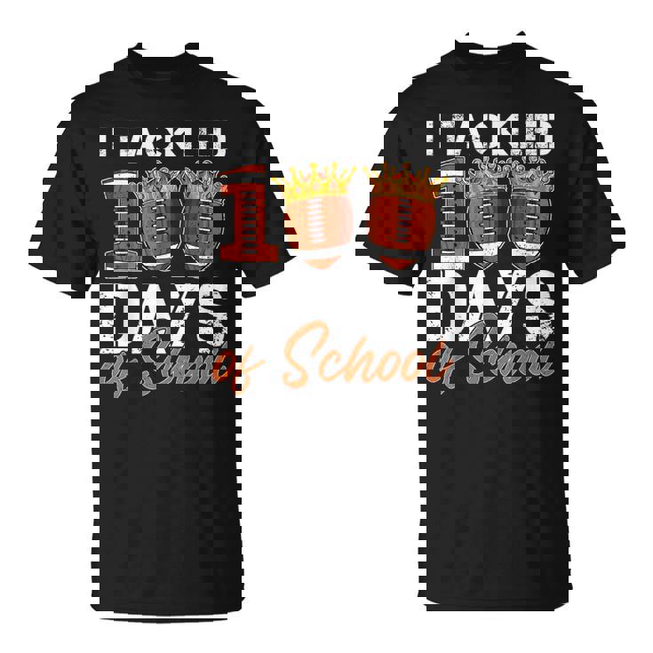 100Th Day Of School Boys Football I Tackled 100 Days School T-Shirt