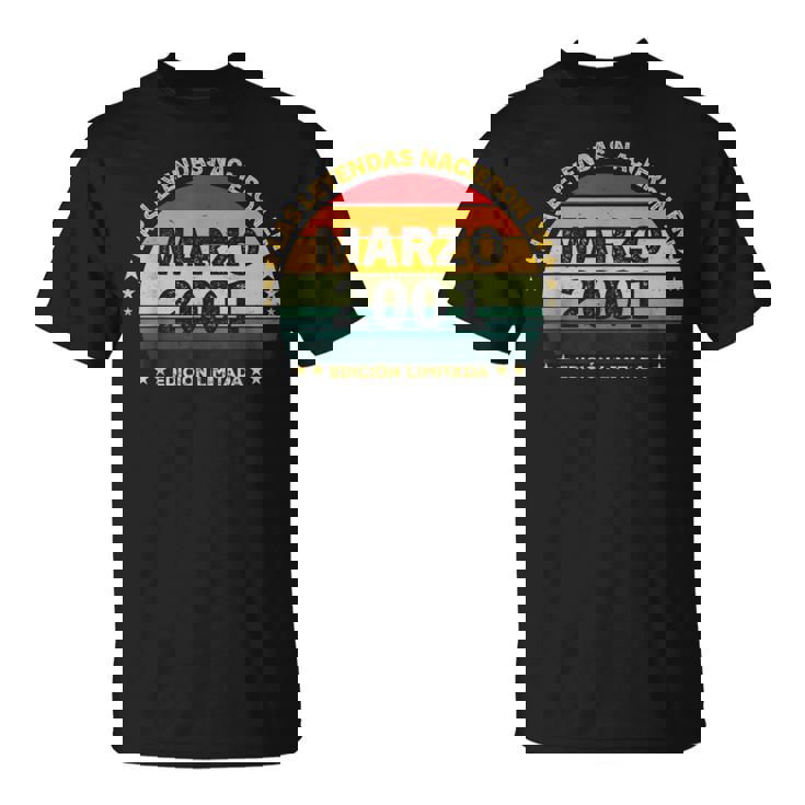 24 Años Cumpleañosintage Nacido En Marzo 2001 Camiseta unisex