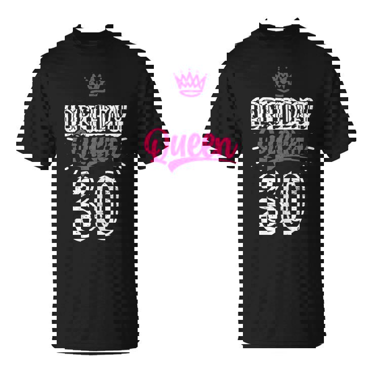 30Th Birthday Queen Happy Birthday Party Crown Camiseta unisex