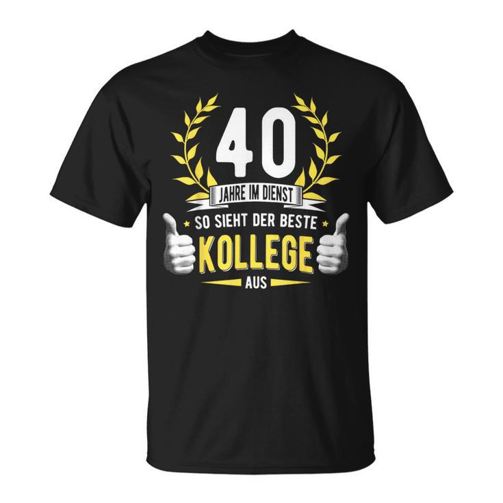 40 Jahre Dienst College Service Anniversary Company Anniversary Decorative T-Shirt