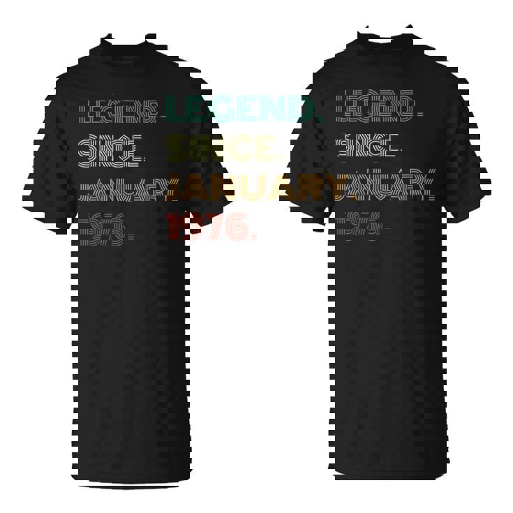 49 Years Old Legend Since January 1976 49Th Birthday T-Shirt