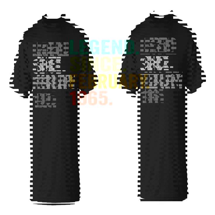 60 Years Old Legend Since February 1965 60Th Birthday T-Shirt