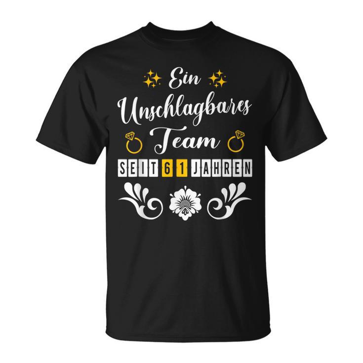 61 Jahre Ehe Ulmenhochzeit Hochzeitstag Ehemann Partnerlook T-Shirt