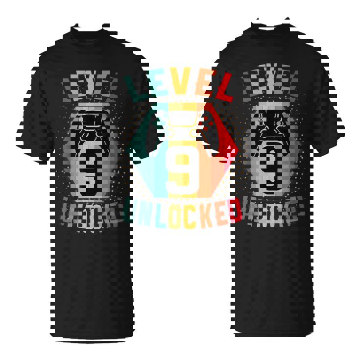 9 Años Cumpleaños Regalo GamerLevel 9 Unlocked Camiseta unisex