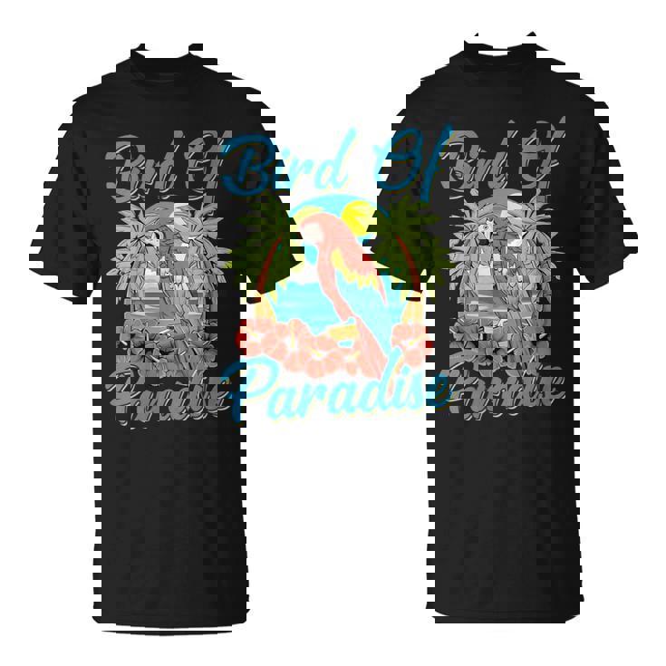 Acances À La Plage Rétro Oiseau De Paradis Palmier Océan Soleil T-Shirt