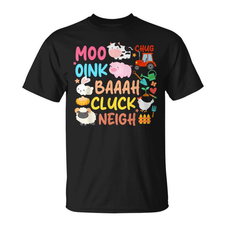 Animaux De La Ferme Sons Oink Baa Neigh Cluck Moo Toddler Farmer T-Shirt