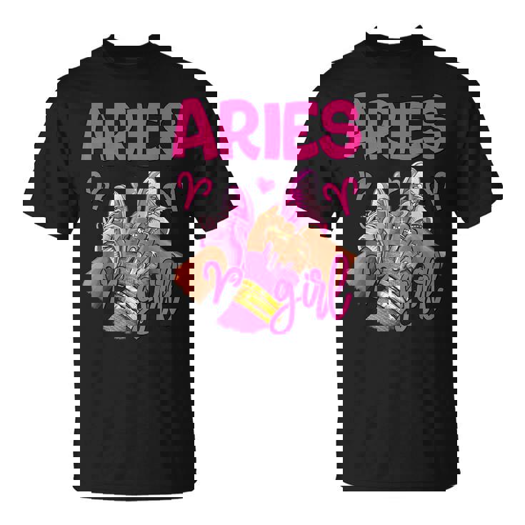 Aries Girl Birthday Queen Sneakers Zodiac Sign T-Shirt