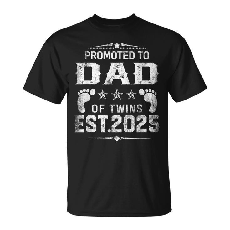 Ascendido A Papá De Gemelos 2025 Día Del Padre Nuevo Papá Camiseta unisex