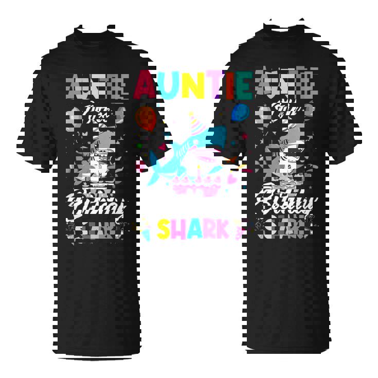 Auntie Of The Shark Birthday Boy Girl Party Family Group T-Shirt