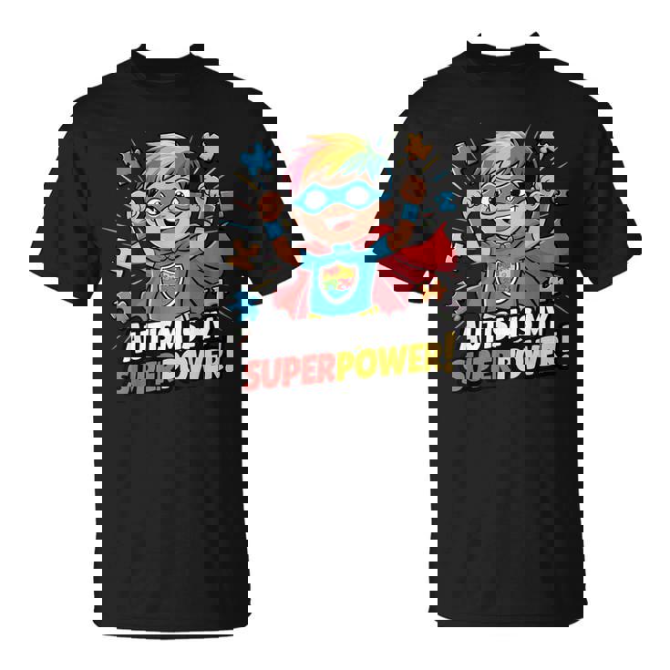 Autism Is My Super Power Superhero Autism Awareness Boys T-Shirt