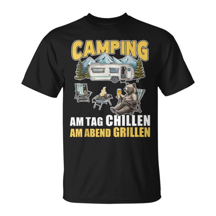 Barbecue And Chillen Camper Saying Caravan Camping T-Shirt