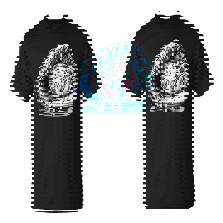 Baseball Drip Ice Cream Sprinkles Baseball Glove T-Shirt