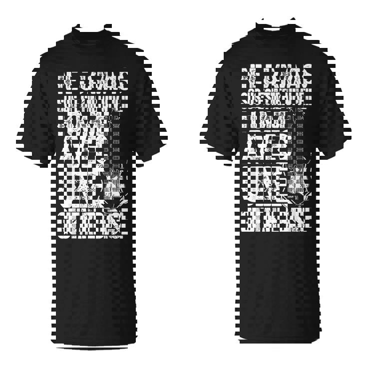 Bassist Musique Drôle Unieil Homme Avec Une Guitare Basse T-Shirt