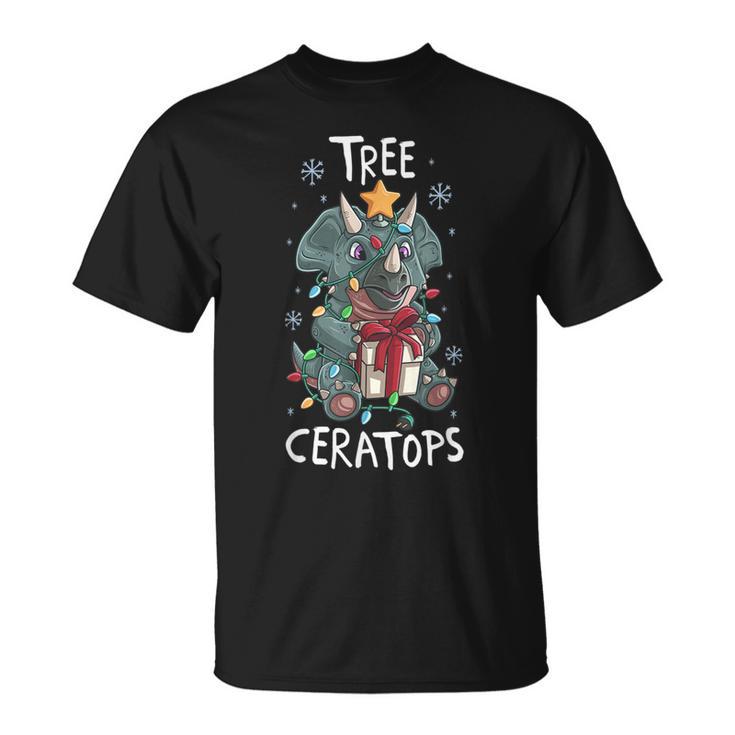 Baum Ceratops Nettes Triceratops-Dinosaurier-Weihnachten T-Shirt