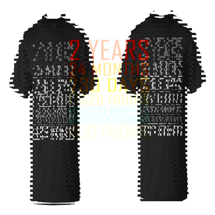 Best Friends Vintage 2 Years Friendship Anniversary T-Shirt