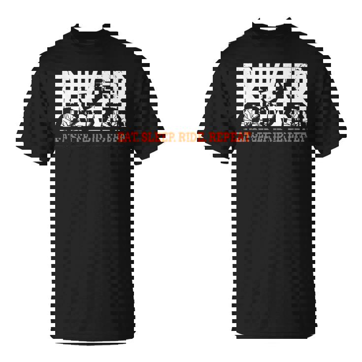 Biker Eat Sleep Ride Repeat Mountainbike Bicicleta Mtb Camiseta unisex
