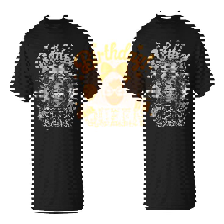 Birthday Queen Black Woman Afro Girl Afrocentric Birthday T-Shirt